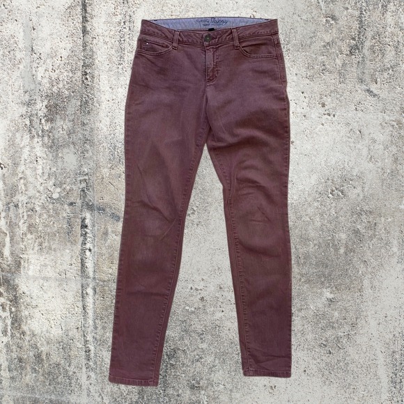 Tommy Hilfiger Denim - Tommy Hilfiger Classic Skinny Jeans Womens 6 Burgundy Wine Red Mid Rise Stretch